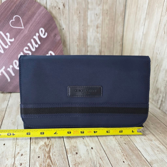 Men's Giorgio Armani Toiletry Bag One Size Blue - Picture 2 of 8